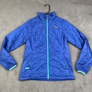 Patagonia Girls Nano Puff Jacket Full Zip Primaloft Puffer Size XL 14 68005 Blue